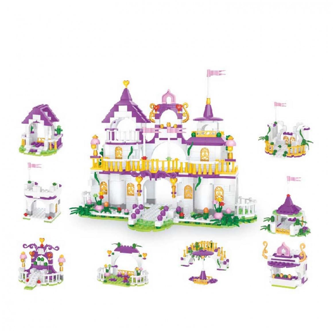 Մանկական հավաքածու XIMI 6941963954914 8-IN-1 GARDEN CASTLE BUILDING BLOCKS (954914)